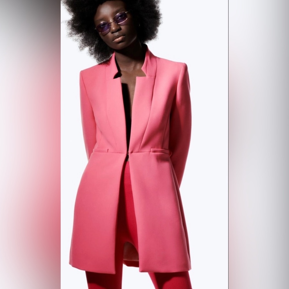 Zara Pink Longline Blazer